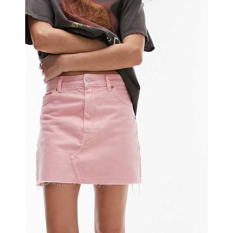 Pink leather 2024 skirt topshop