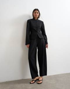 Model wearing Co ord drummer jacket in black