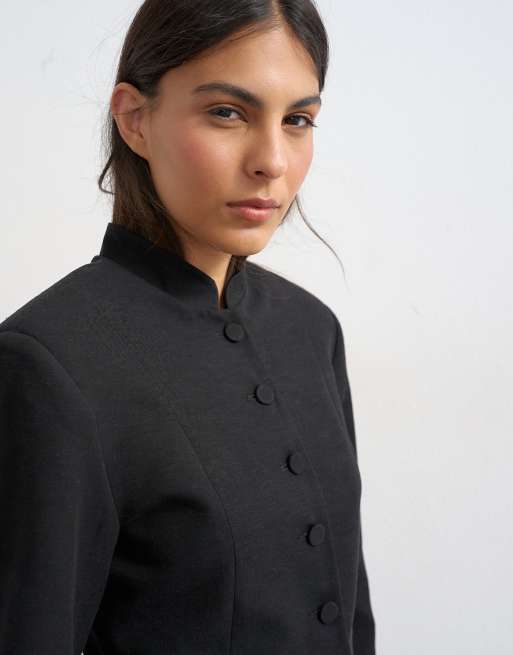 Topshop co ord drummer jacket in black, 4 of 4