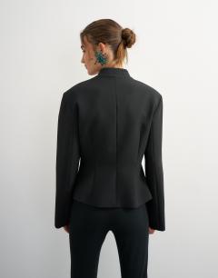 Model wearing Co ord drummer jacket in black