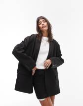 Topshop co-ord oversized strong shoulder blazer in petrol | ASOS