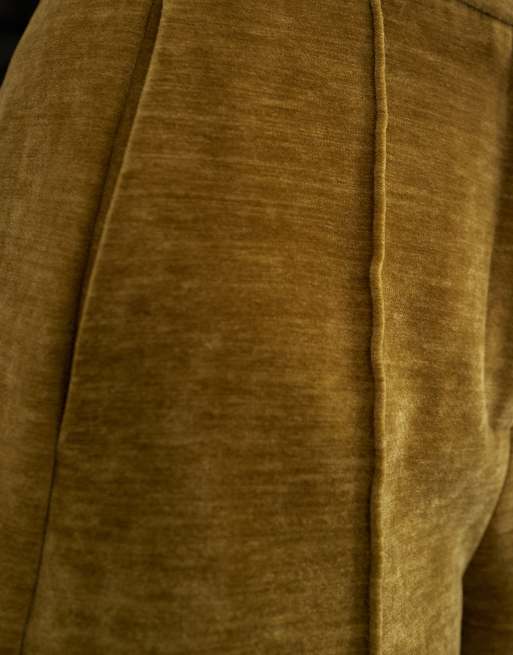 Topshop co-ord fluwelen broek in groen, 4 van 5