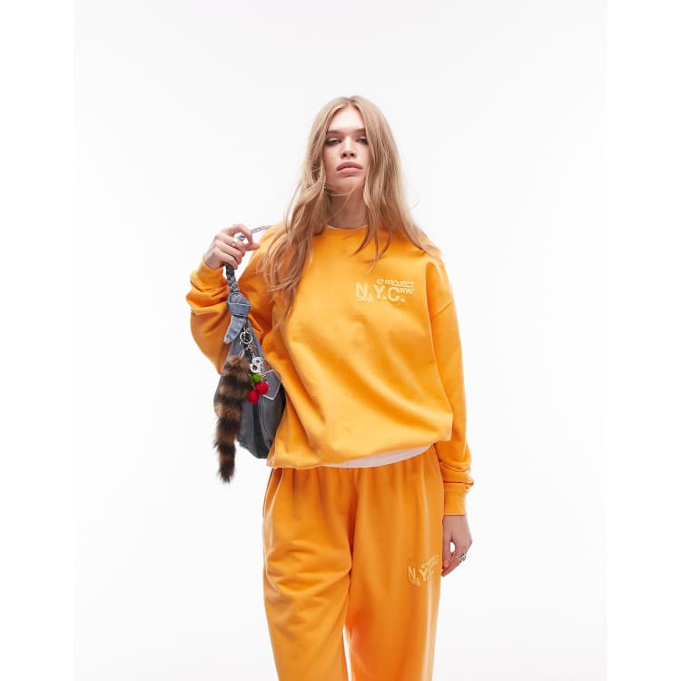 Topshop orange sweatshirt deals