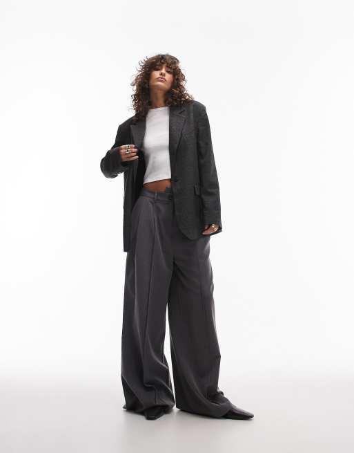 Topshop co ord heritage check blazer in grey GREY, 2 of 4