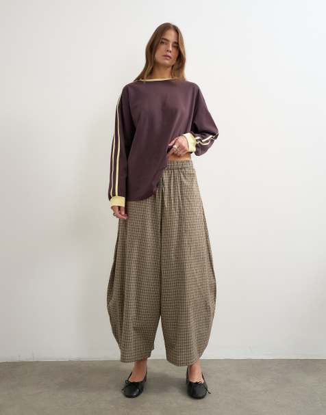 Topshop co-ord horseshoe pant in check - view 1