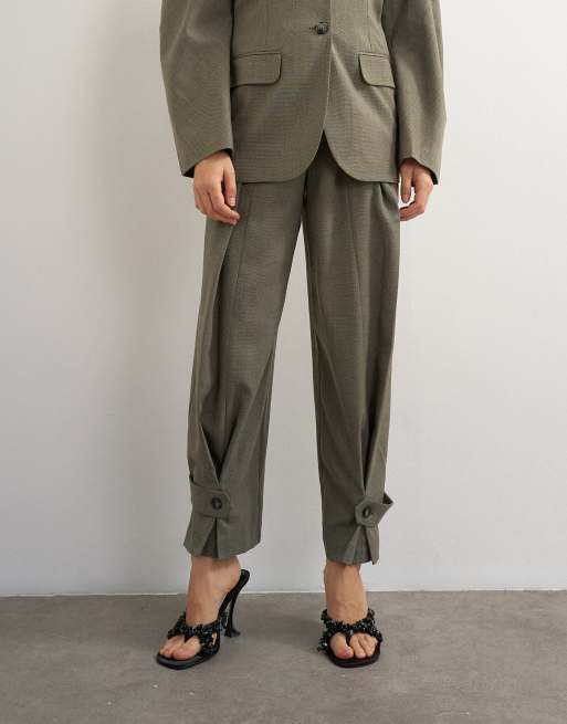 Topshop Co-ord Hose mit ovalem Laschensaum in Stone, 4 von 5