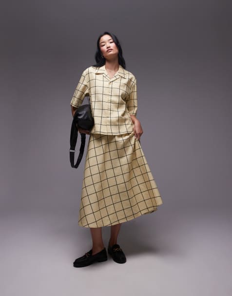 Topshop co-ord in yellow windowpane check - view 1