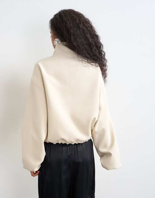 Topshop Co-ord-Jacke mit Stehkragen in Ecru, 2 von 4