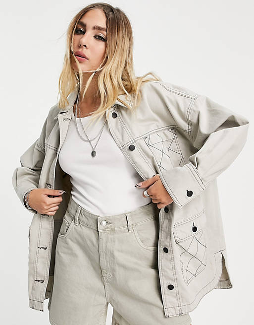 Topshop co-ord lightweight jacket with quilt detail