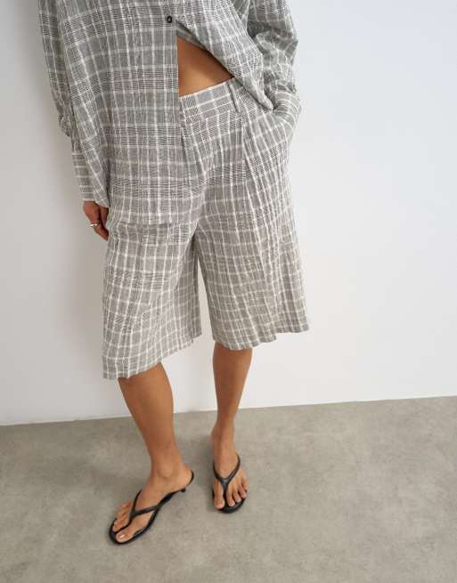 Topshop co ord longline bermuda short in mono check, 4 of 5