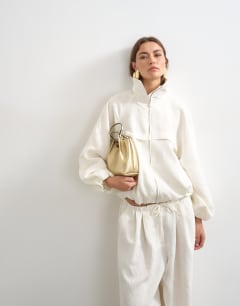 Co ord modal jacket in ecru