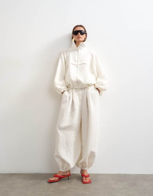Topshop co ord modal jacket in ecru, 2 of 4