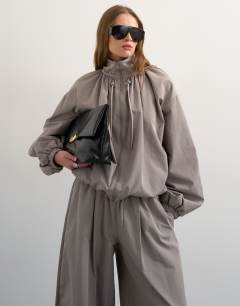 Co ord nylon lightweight anorak jacket in grey