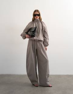 Co ord nylon lightweight ovoid trouser in grey