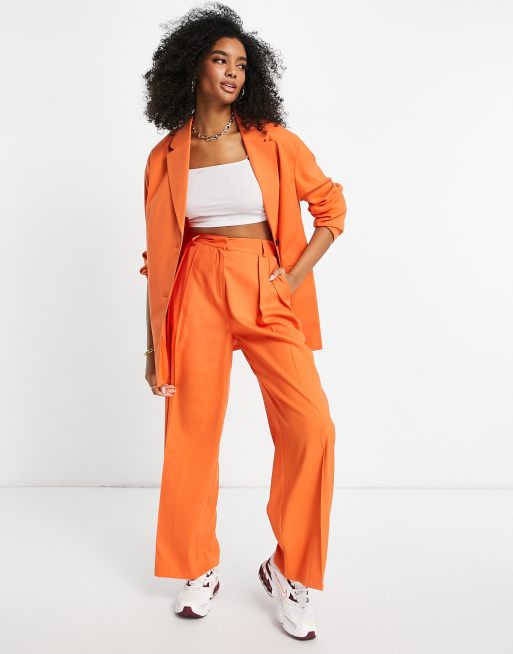 Topshop co ord oversized single breasted blazer in orange ASOS