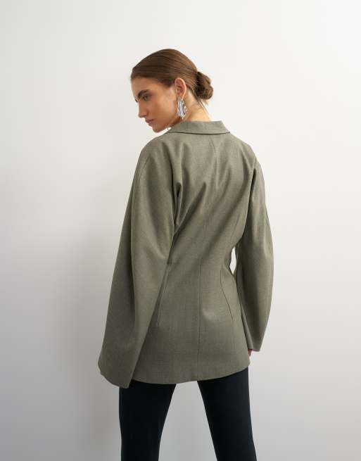 Topshop co ord ovoid sleeve soft silhouette blazer, 3 of 4