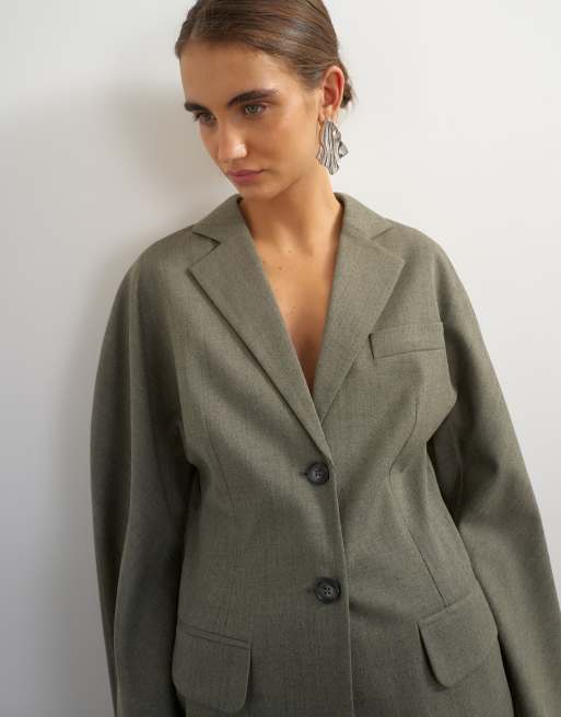 Topshop co ord ovoid sleeve soft silhouette blazer, 4 of 4