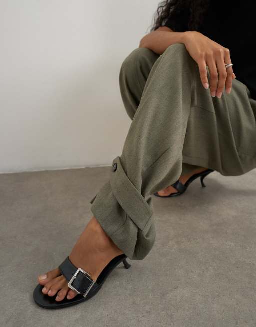 Topshop co ord ovoid tab hem tailored trouser in stone, 2 of 5