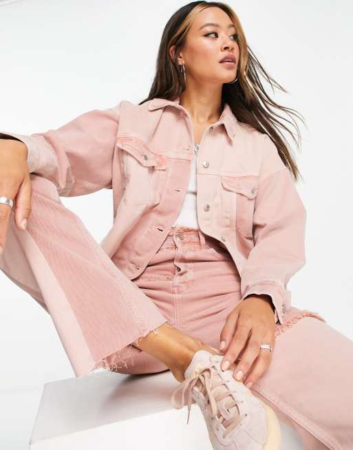 Asos pink denim on sale jacket