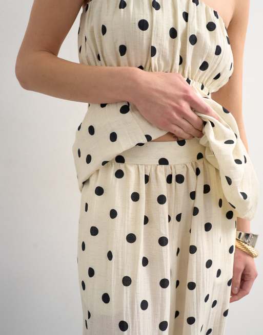 Topshop co ord polka dot balloon trouser in white, 2 of 5