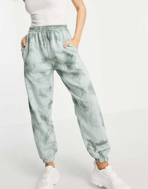 Topshop co ord premium tie dye jogger in green