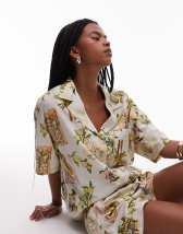 ASOS DESIGN seersucker shirt co-ord in blue stripe