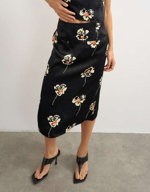 Topshop co-ord satijnen rok in bloemenprint, 5 van 5