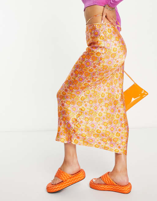 Floral skirt 70s discount