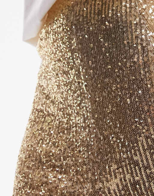 Gold sequin outlet skirt topshop