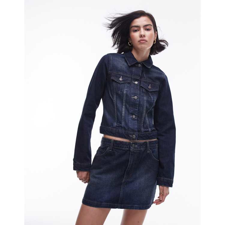 Black denim skirt and jacket co ord 2025