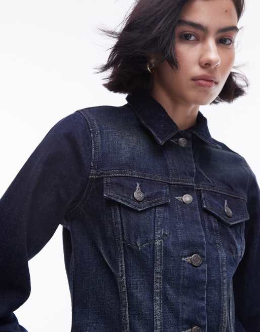 Ripped denim jacket topshop clearance