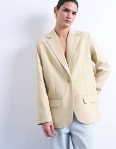 Co ord slouchy chuck on blazer in stone