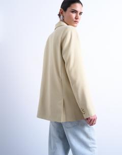 Model wearing Co ord slouchy chuck on blazer in stone