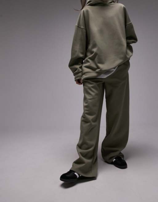 New Look wide leg joggers in khaki