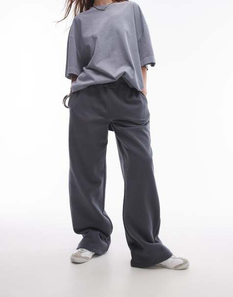 Topshop co ord straight leg jogger in slate - view 1