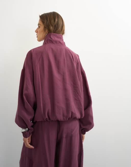 Topshop co ord track-jakke med ståkrave i fig, 3 af 4