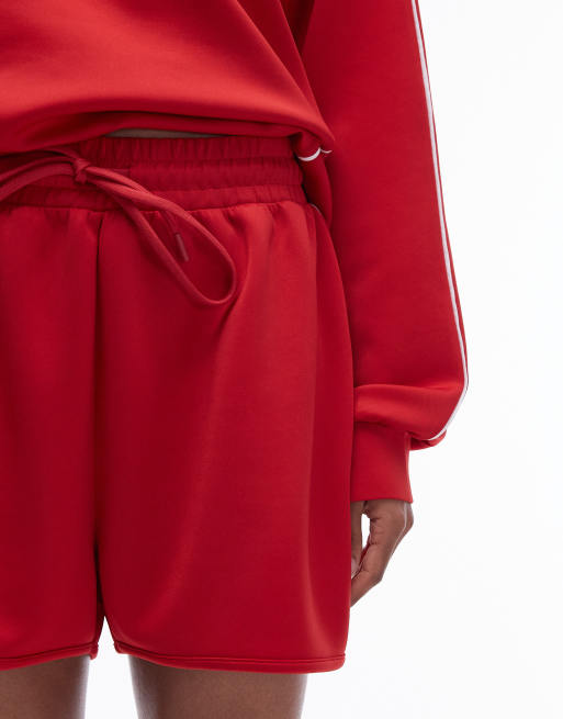 Topshop co-ord track short in red , 4 of 5