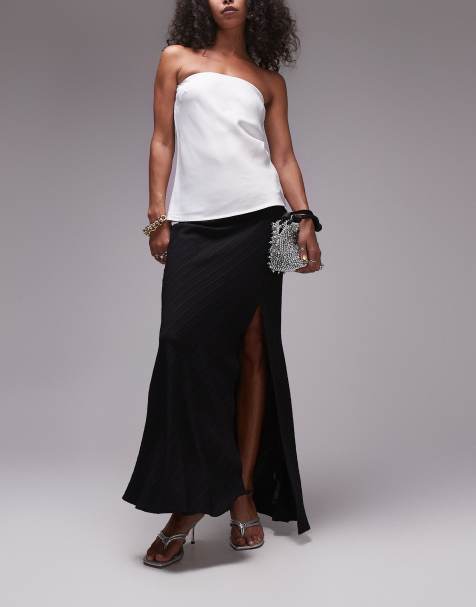 Topshop co ord twist maxi skirt in black - view 1