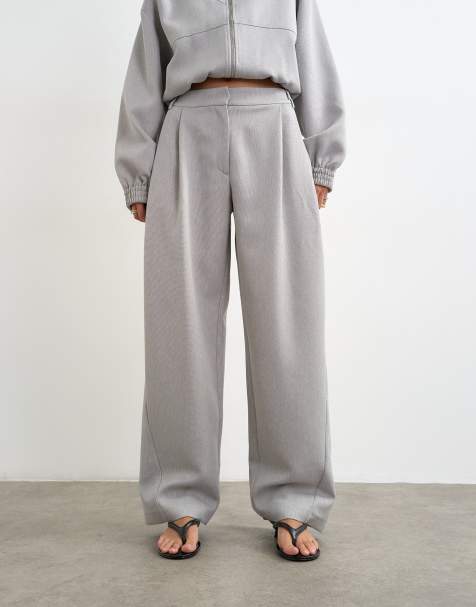 Topshop co ord twisted seam slim trouser in grey  - view 1