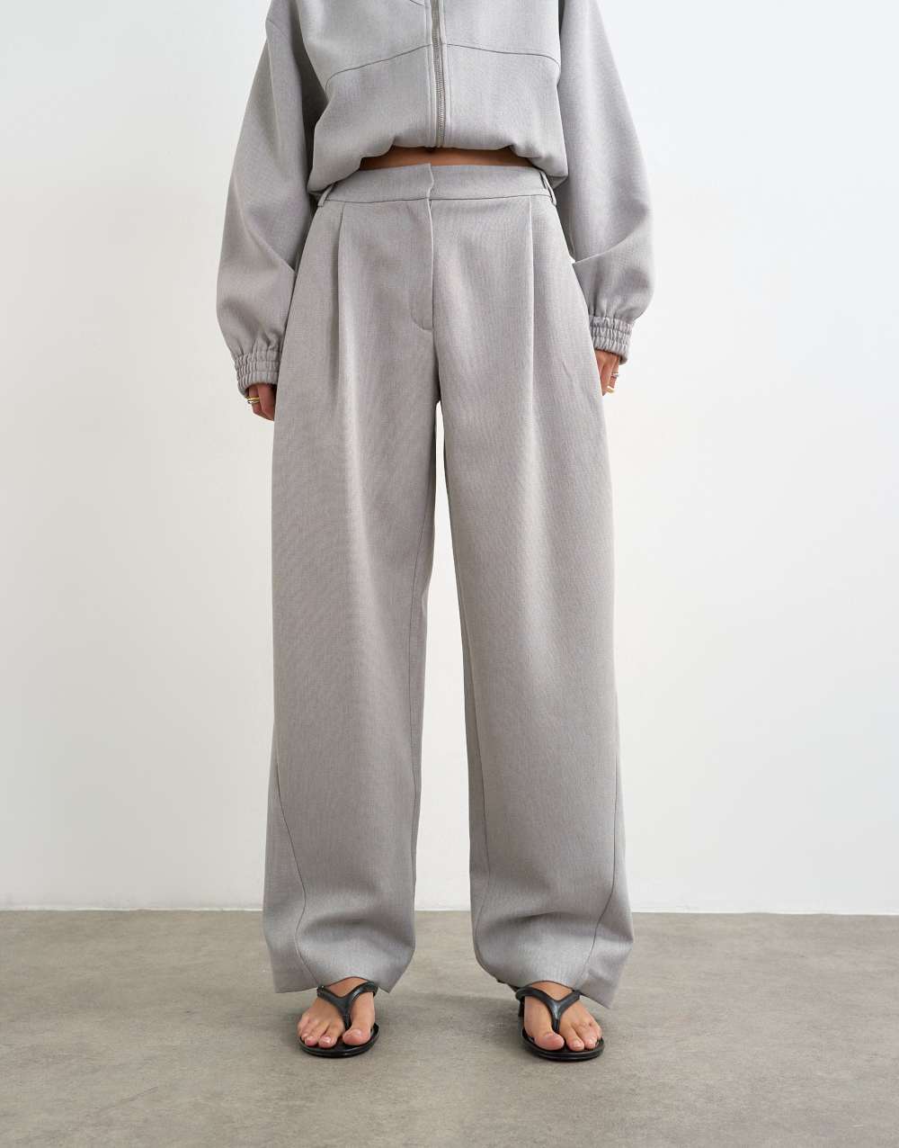 Topshop co ord twisted seam slim trouser in grey