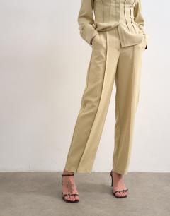 Model wearing Co ord wide leg slouchy trouser in sage