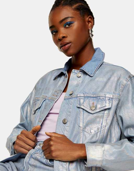 topshop cream denim jacket