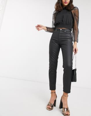 black coated jeans topshop