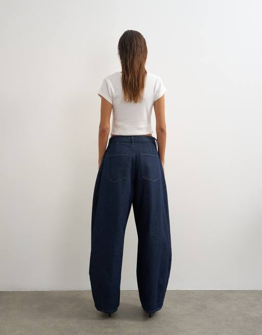 Topshop Cocoon Barrel-Jeans mit mittelhohem Bund in dunkler Rinse-Waschung, 5 von 5