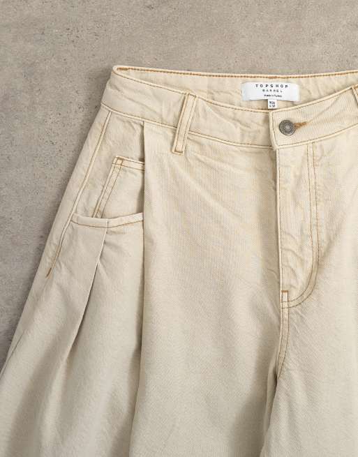 Topshop - Cocoon - Havrefarvede jeans med mellemhøj talje og barrel-ben, 8 af 8