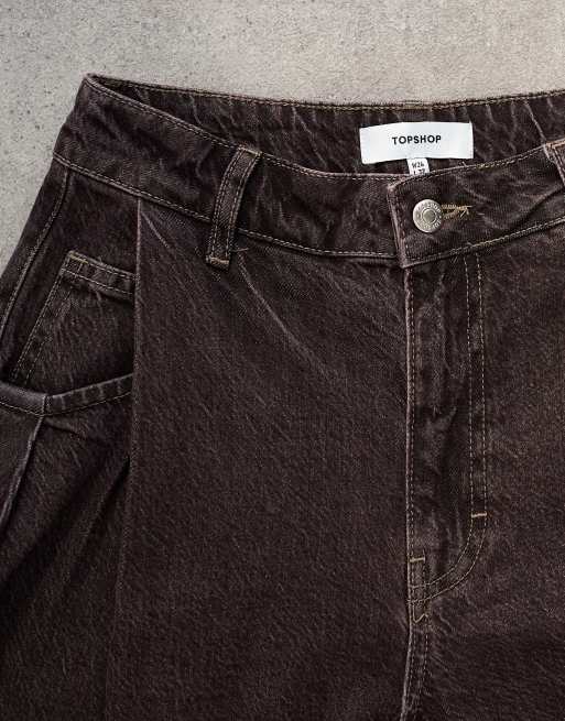 Topshop - Cocoon - Jean bouffant à taille mi-haute - Chocolat, 5 de 7