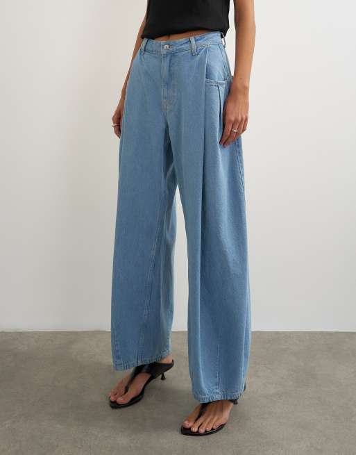 Topshop - Cocoon - Jean bouffant à taille mi-haute - Délavé, 4 de 5