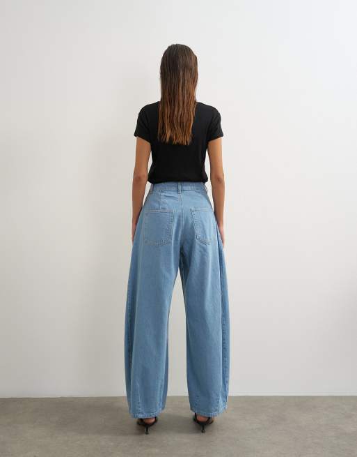 Topshop - Cocoon - Jean bouffant à taille mi-haute - Délavé, 5 de 5