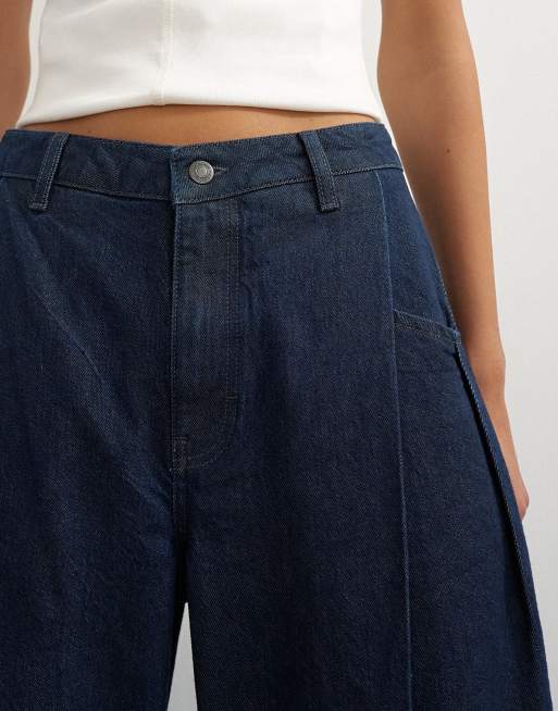 Topshop - Cocoon - Jeans bombati a vita media lavaggio scuro, 3 di 5