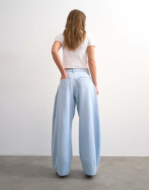 Topshop Cocoon mid rise barrel jeans in super bleach, 4 of 7